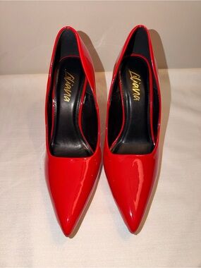 Red Patent Pointed-Toe Pumps - Women's Dress Heels